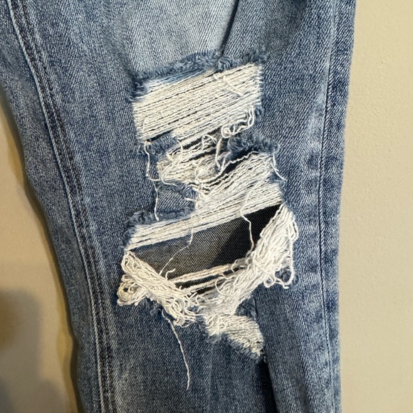 Lovervet by Vervet Blue Distressed Straight Leg Jeans - Picture 2 of 10